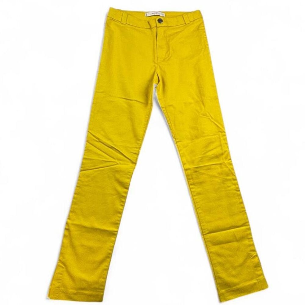 NWOT Mango Yellow Skinny Pants Women’s US 4 Slim Straight Ankle Trousers